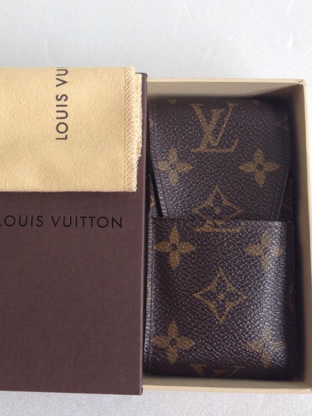 Louis Vuitton Monogram Canvas cigarette & Card Holder in Brown and Gold